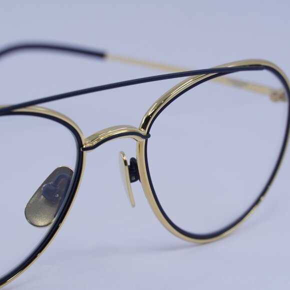 Thom Browne TB109-CGLDNVY53 Eyeglasses Gold/Navy 53mm Aviator Frame - Picture 2 of 10